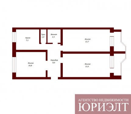 Лот. 39623 1/2 доля в 3-комн.кв. б-р Космонавтов